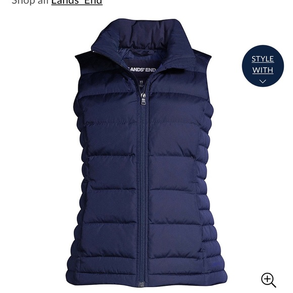 Lands End Womens Tall Down Puffer Vest, Red (size large tall) - Picture 3 of 5